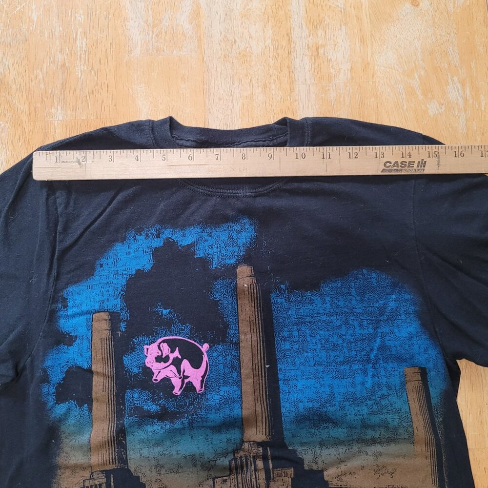 Vintage Small Blk Pink Floyd Animals Liquid Blue Cotton Concert Graphic T Shirt - Picture 2 of 5